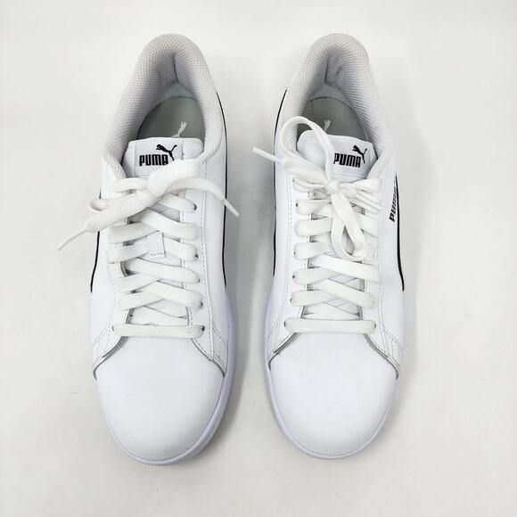Puma Sneakers Men 10.5 Smash V2 White Leather Black Stripe Low Top 365215-01 - Picture 3 of 11